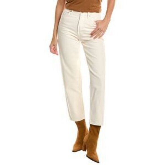 Women Mother Snacks Natural Wash HW Double Stack Ankle High Rise Denim Jeans 27 - Picture 1 of 11